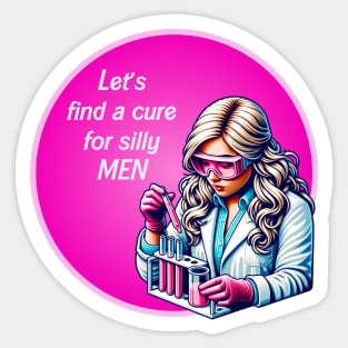 Funny Barbie - Let's find a cure for silly men Sticker